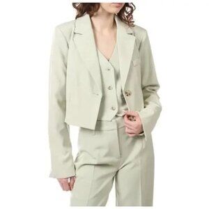 Anthropologie Avec Les Filles Womens XL Sage Green‎ Cropped Blazer Jacket